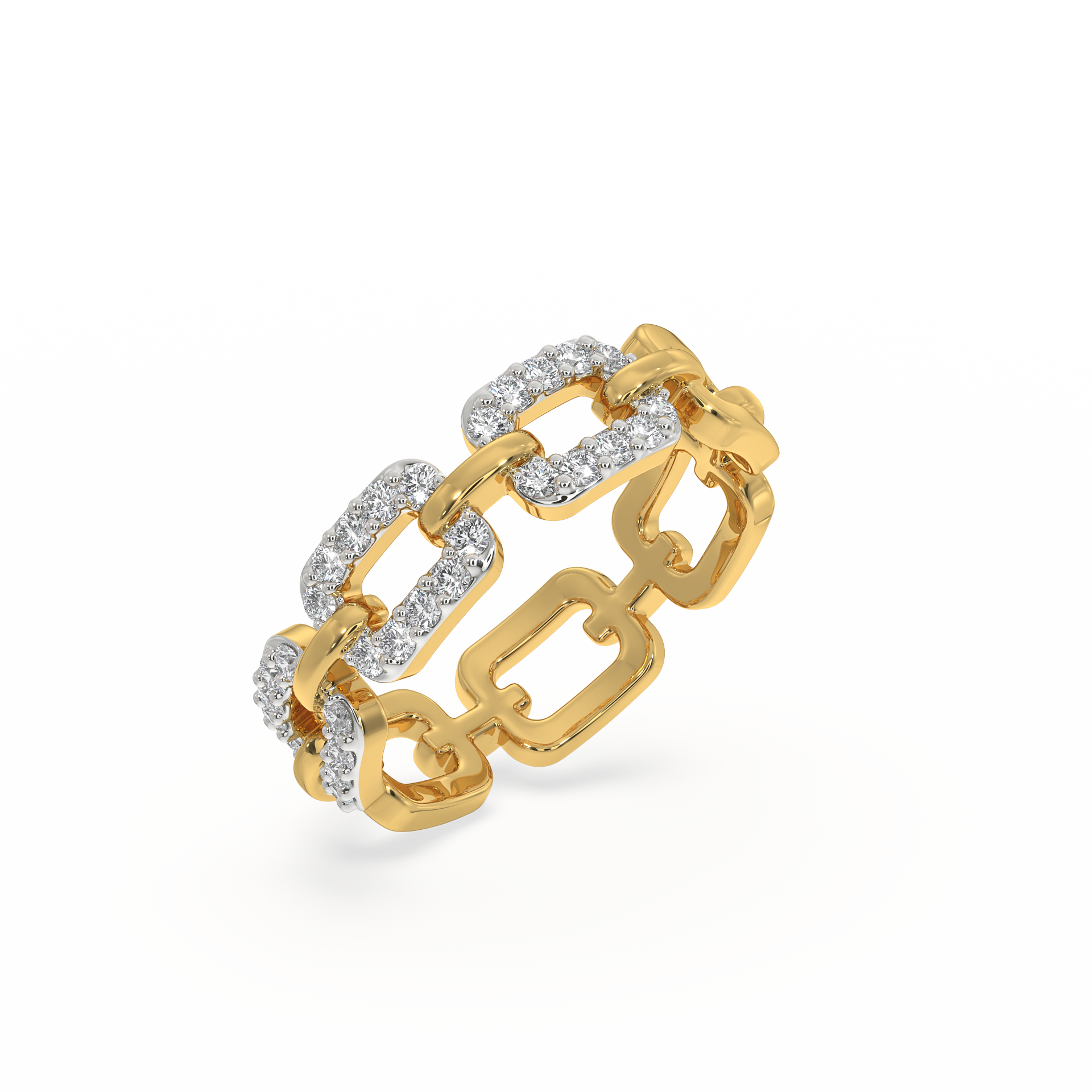 Linkin' It Up Band Ring- 18kt Gold Vermeil Lab Grown Diamond RIng