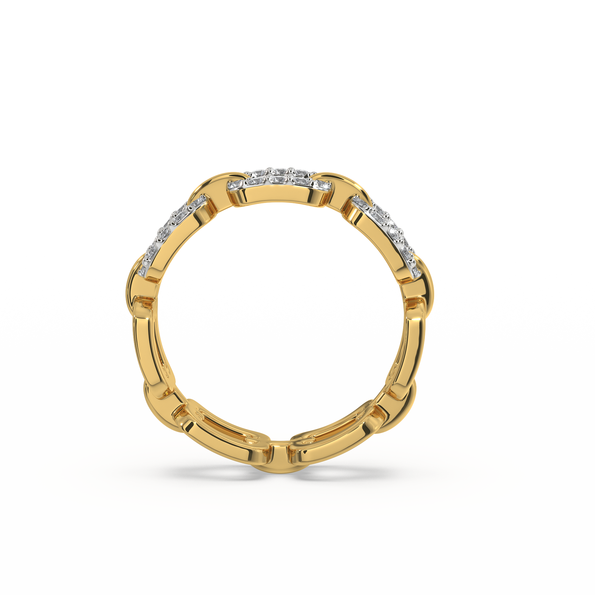 Linkin' It Up Band Ring- 18kt Gold Vermeil Lab Grown Diamond RIng