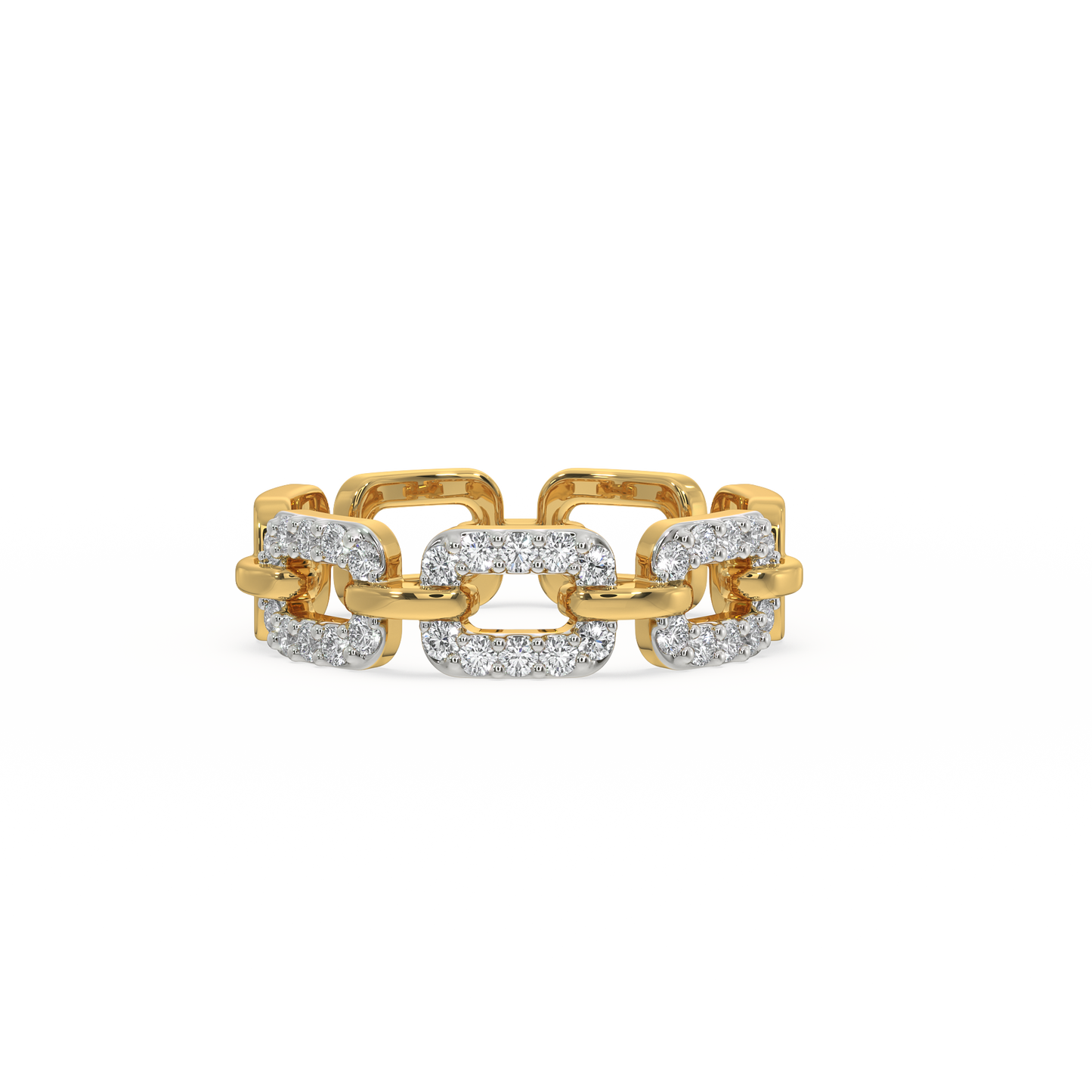Linkin' It Up Band Ring- 18kt Gold Vermeil Lab Grown Diamond RIng