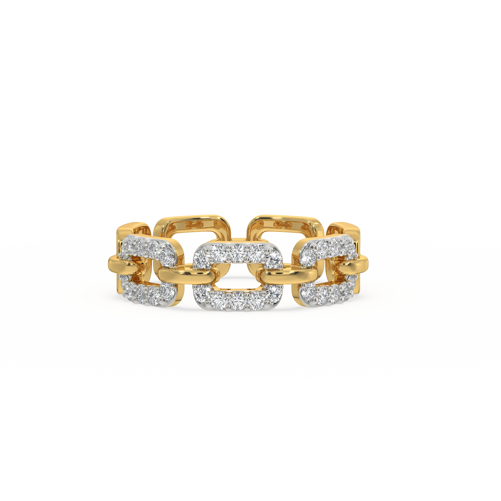 Linkin' It Up Band Ring- 18kt Gold Vermeil Lab Grown Diamond RIng