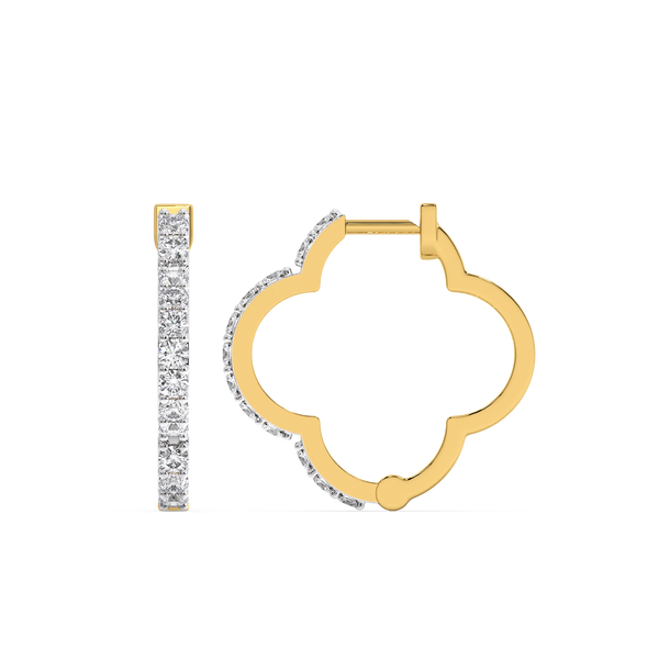 Lab grown diamond gold huggies earrings - Lukson