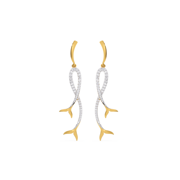 Lukson Mermaid Lure Lab Grown Diamond Drop Earrings