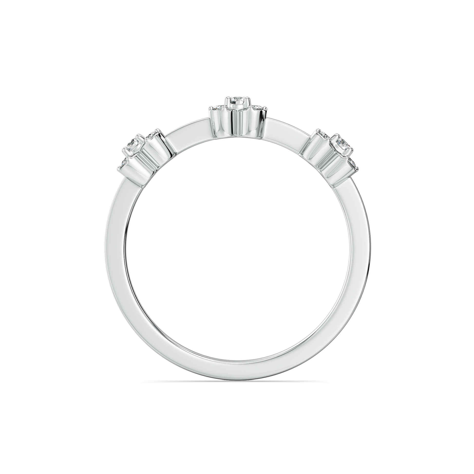 Mini Flower Sequence Ring-925 Sterling Silver Lab Grown Diamond Ring