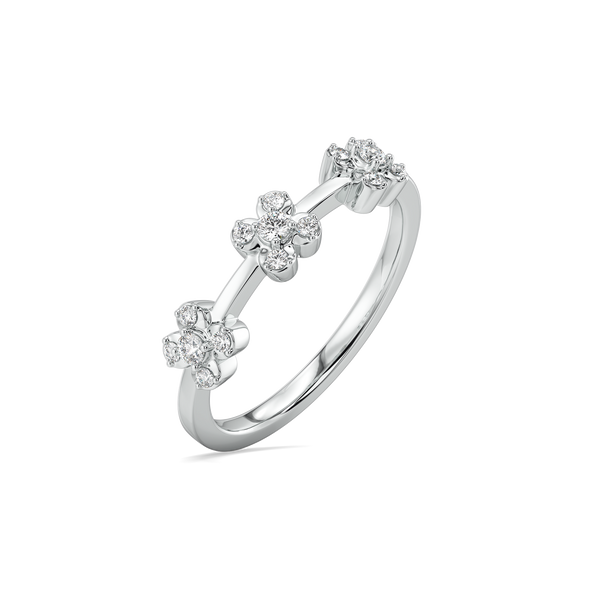 Mini Flower Sequence Ring-925 Sterling Silver Lab Grown Diamond Ring