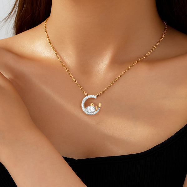 Nestled Bonds - Lab Grown Diamond Necklace Online - Lukson