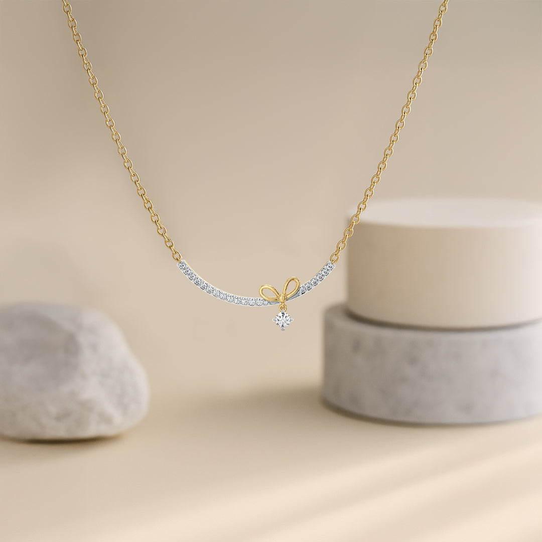 Ribboned Dreams - Lab Diamond Necklace