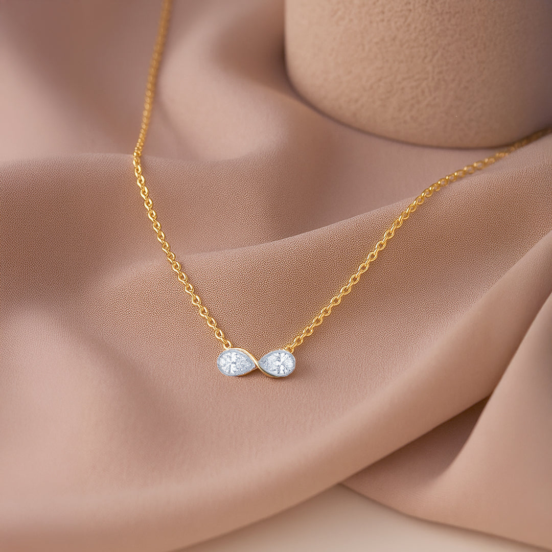 Infinity Pears - Lab Diamond Necklace