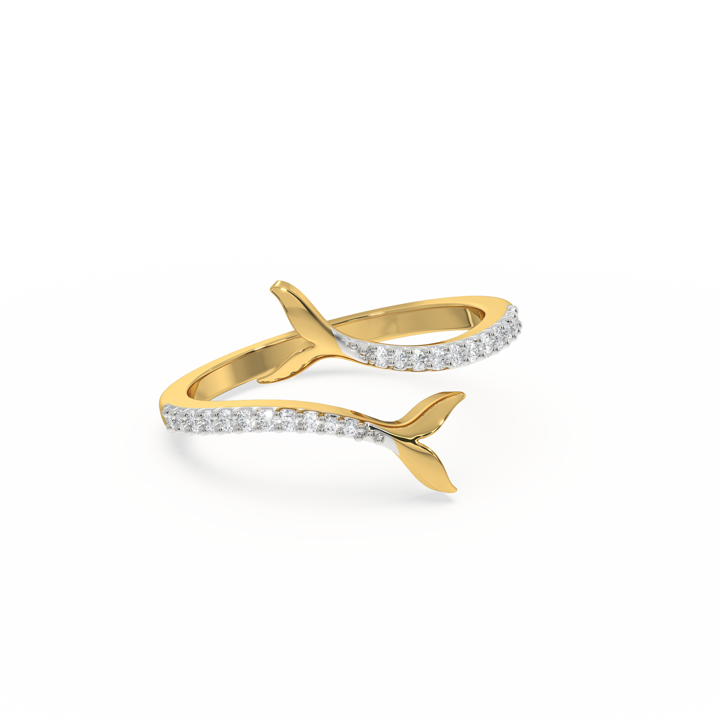 Ocean's Embrace Open Top Ring- 18kt Gold Vermeil Lab Grown Diamond Ring