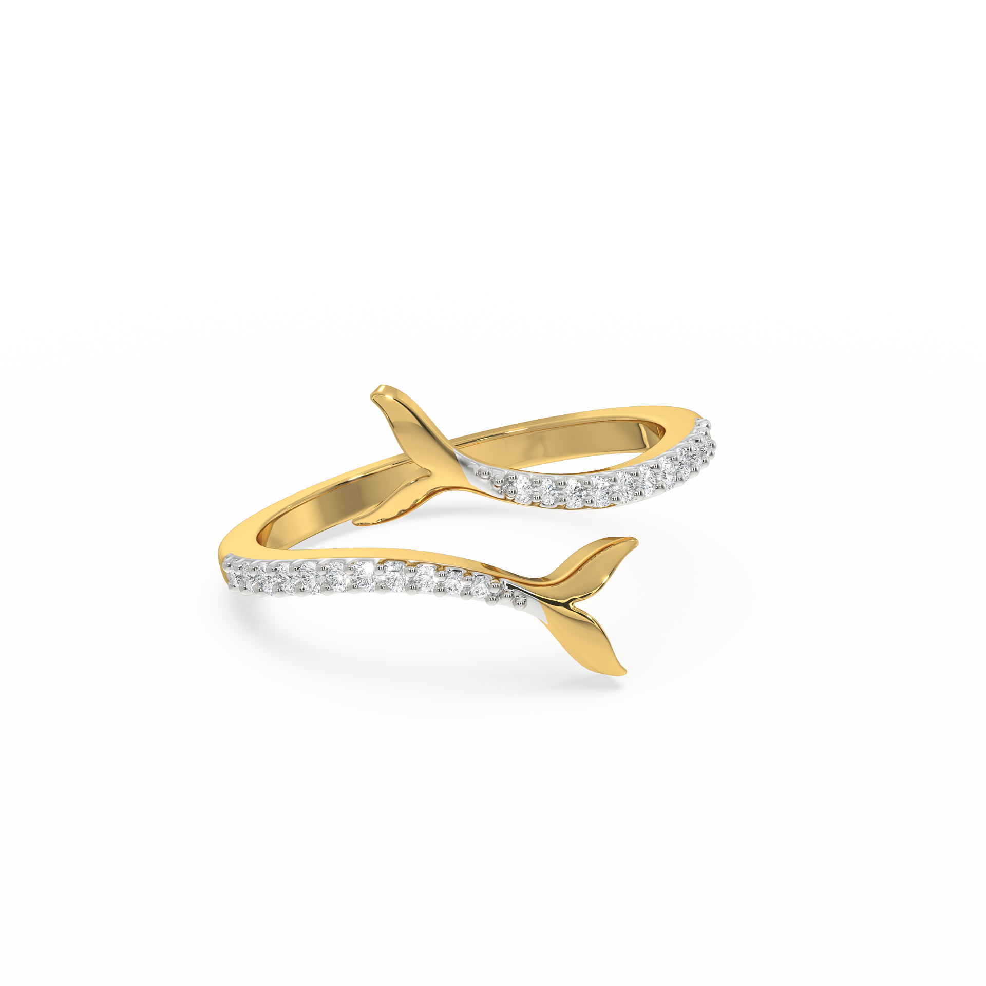 Ocean's Embrace Open Top Ring- 18kt Gold Vermeil Lab Grown Diamond Ring