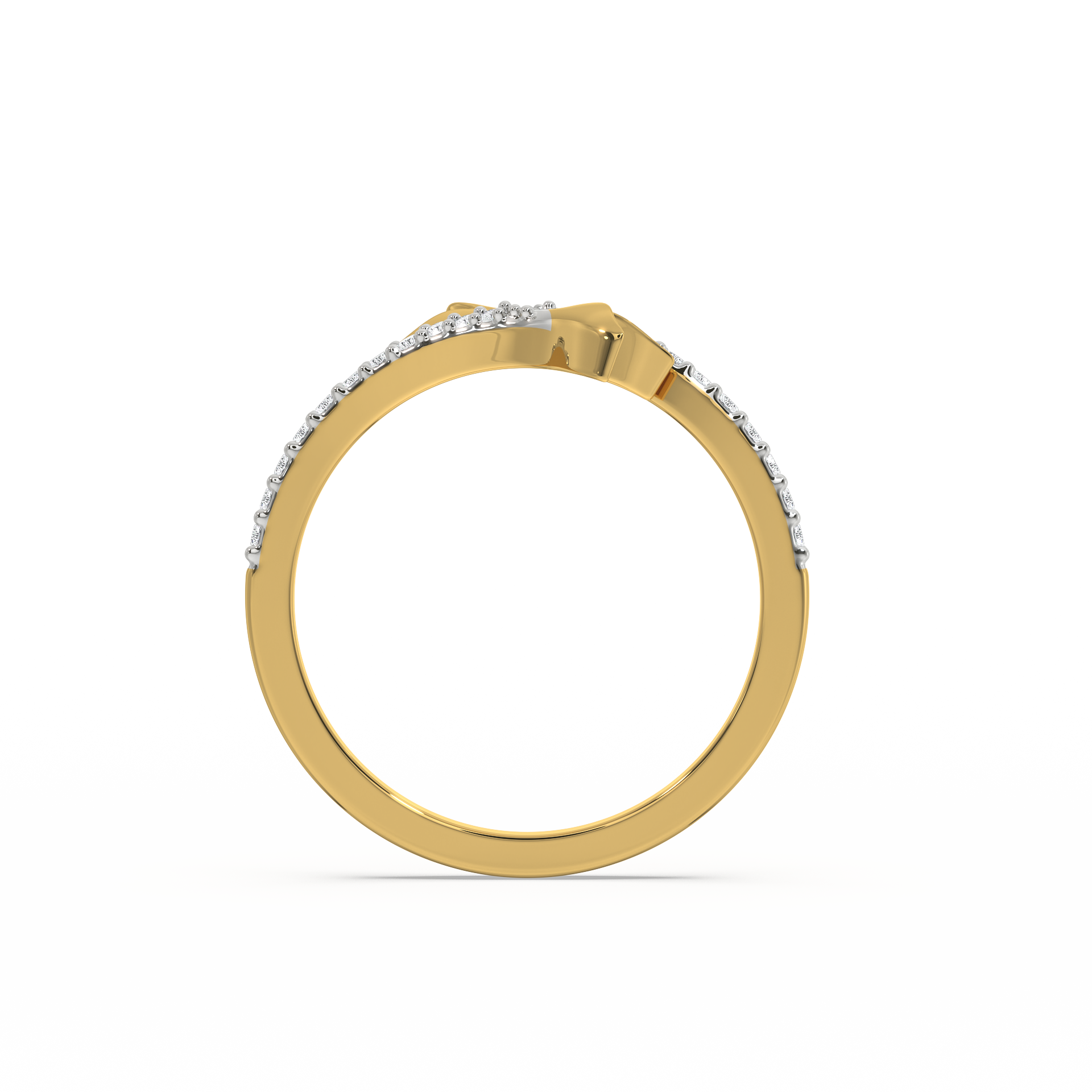 Ocean's Embrace Open Top Ring- 18kt Gold Vermeil Lab Grown Diamond Ring