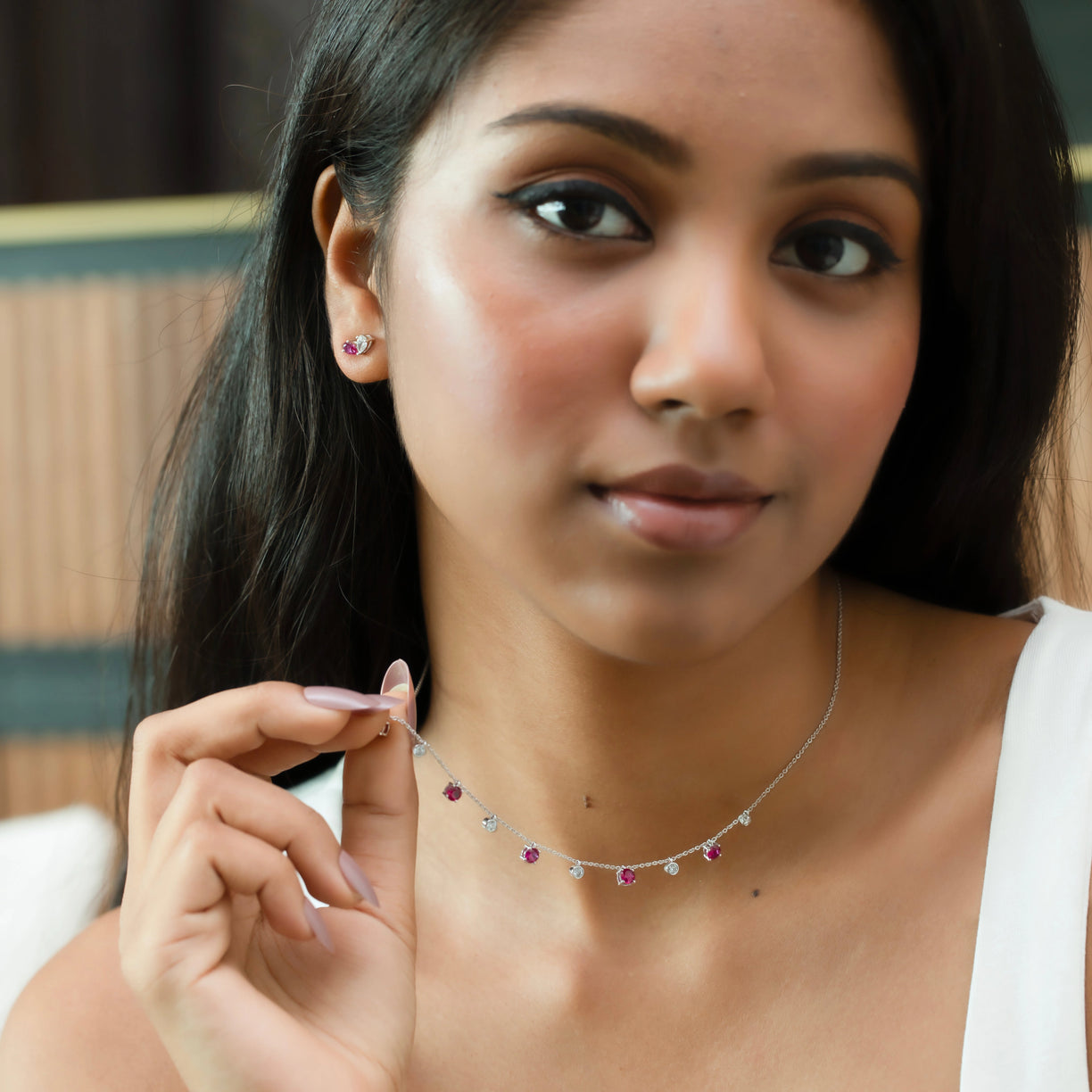 Scarlet Whisper - Lab Diamond Stud Earrings