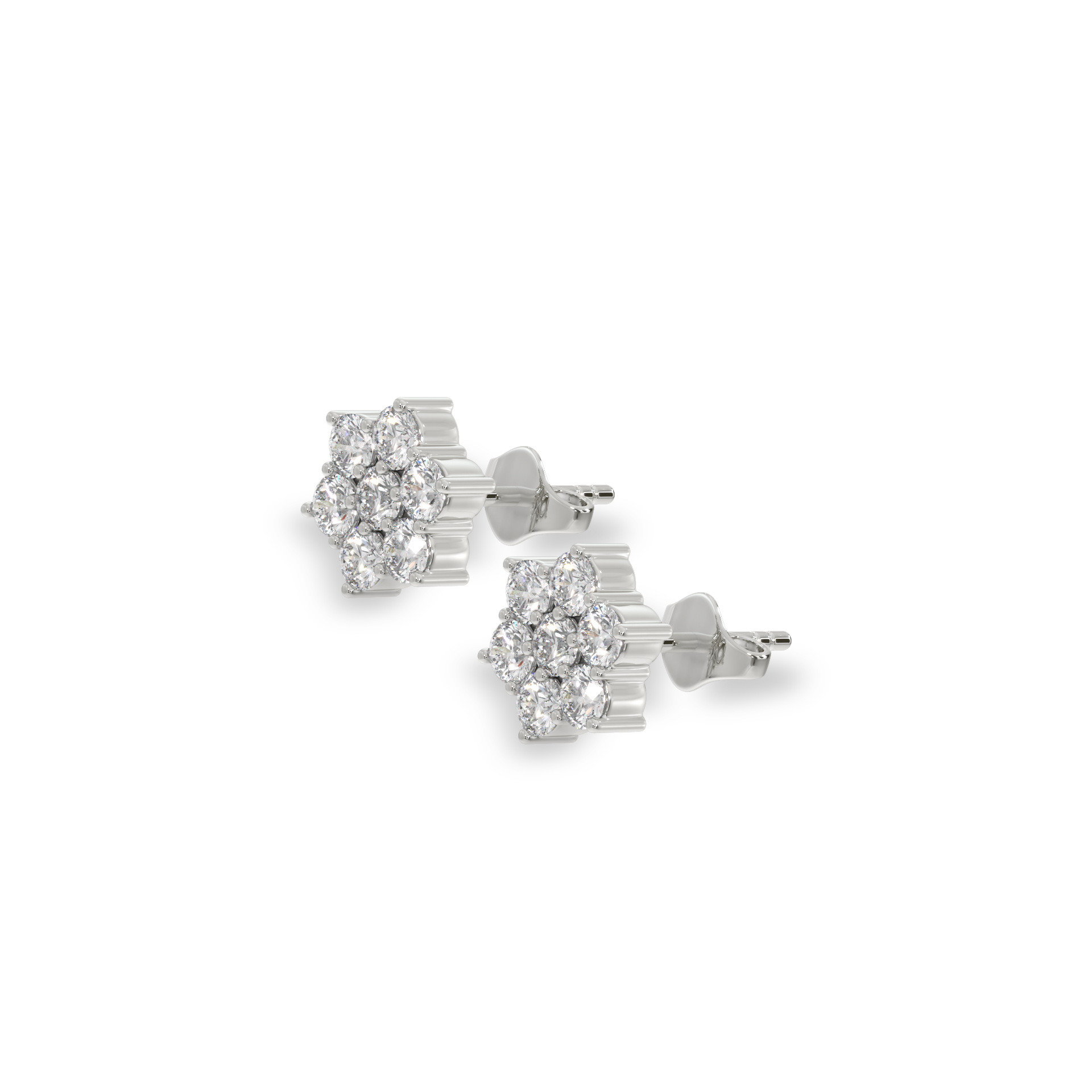 Petal Blossom Studs - 925 sterling silver Lab Grown Diamond Earrings