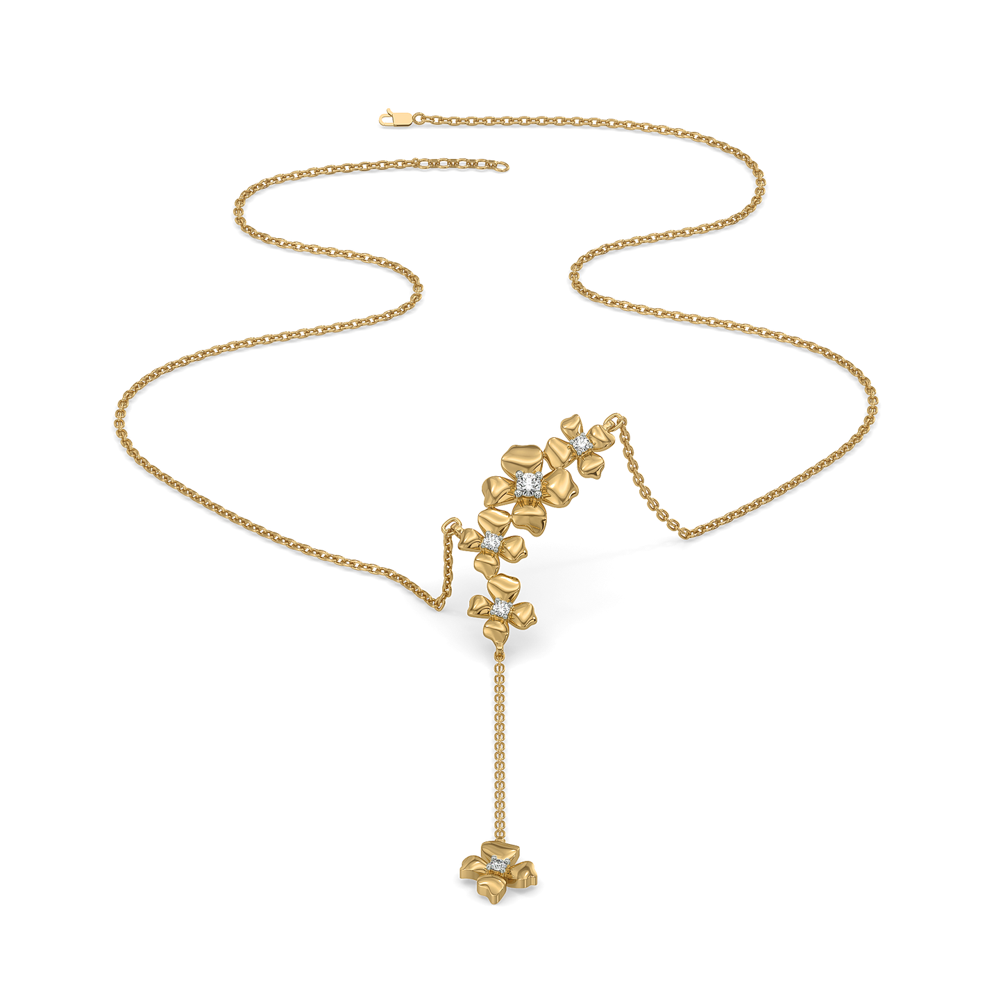 Petal Play Lariat Necklace 18kt Gold Vermeil