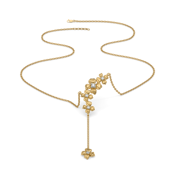 Petal Play - Lab Grown Diamond Lariat Necklace for Women - Lukson