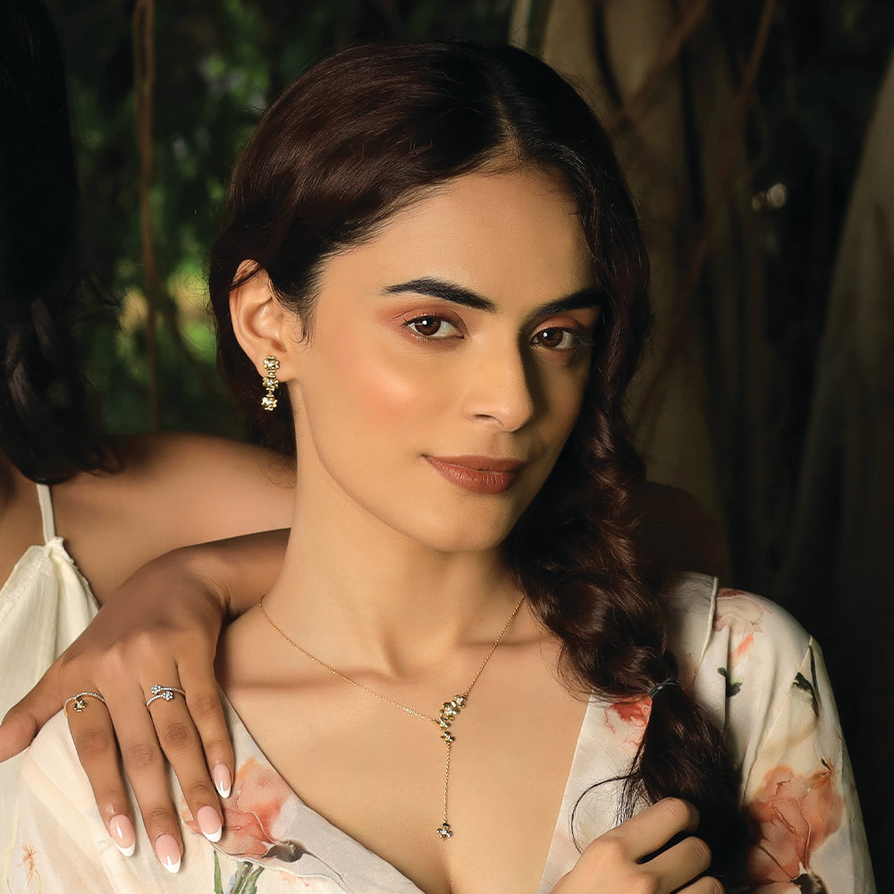 Petal Play Lariat Necklace 18kt Gold Vermeil