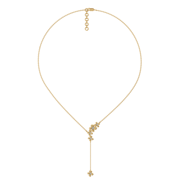 Petal Play - Lab Grown Diamond Lariat Necklace Online in India - Lukson