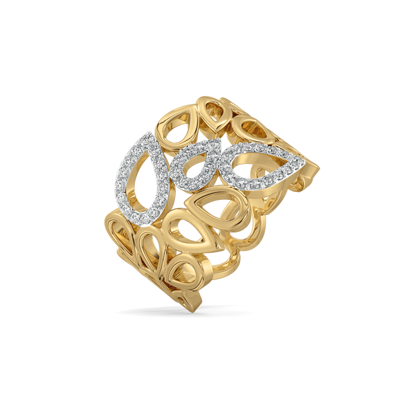 Lukson Petalicious Cocktail Ring-18kt Gold Vermeil Lab Grown Diamond Ring