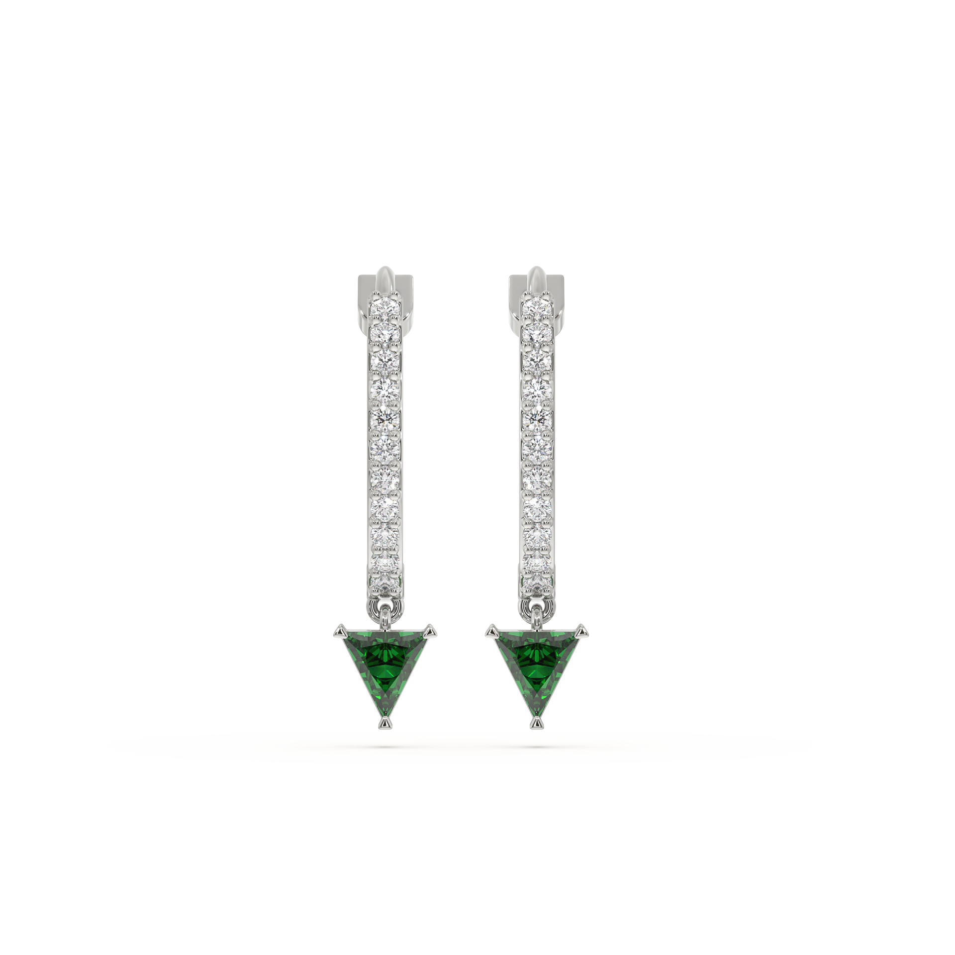 Radiance Huggies - 925 Sterling Silver Emerald Earrings
