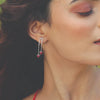 Radiant Heart Drops Ruby Earrings - Lukson