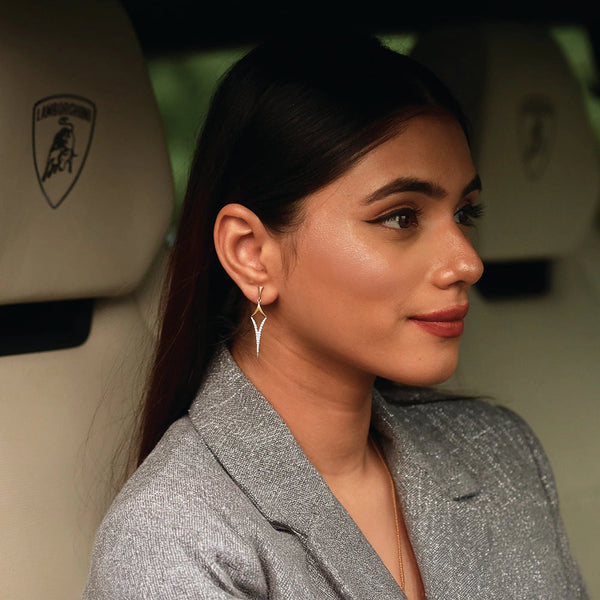 Lukson Rebel Drop Vermeil Lab Grown Diamond Earrings in India
