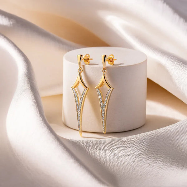 Rebel Drop 18kt Gold Vermeil Lab Grown Diamond Earrings - Lukson