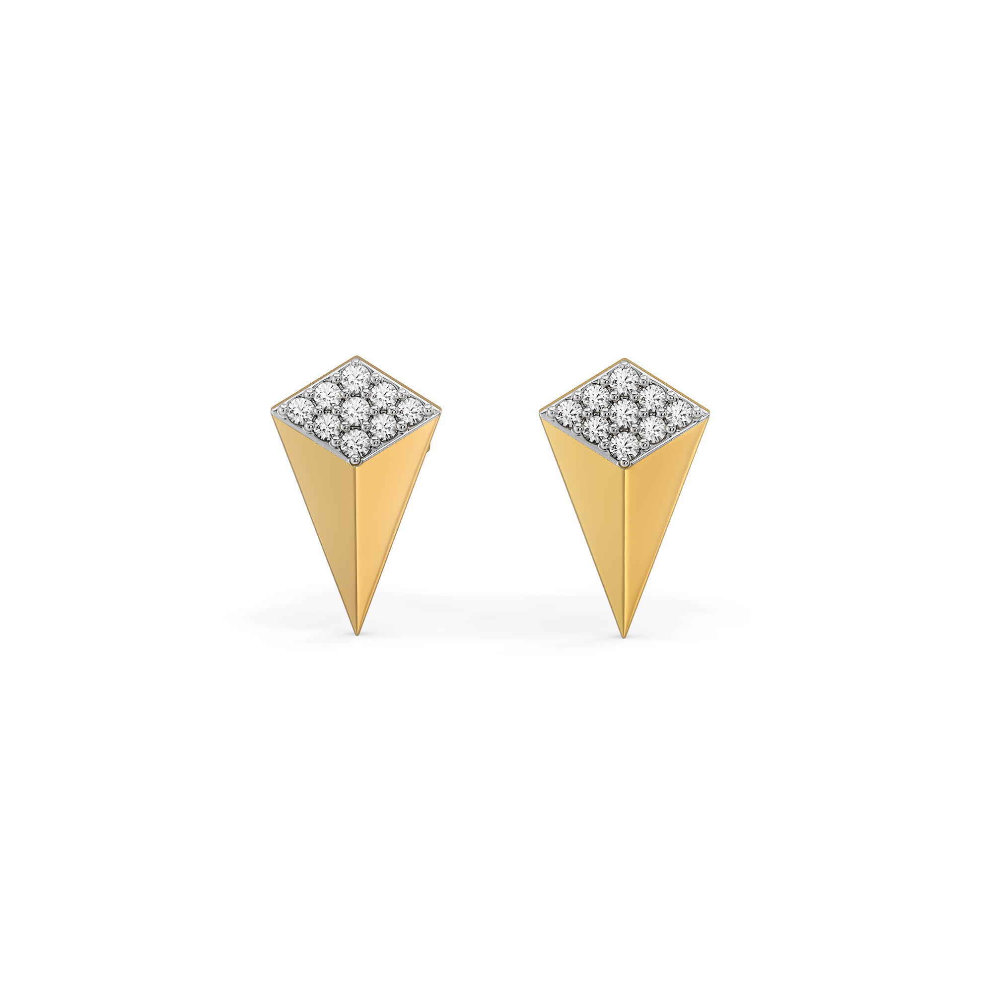 Sculpted Edge Studs - Lab Diamond Earrings