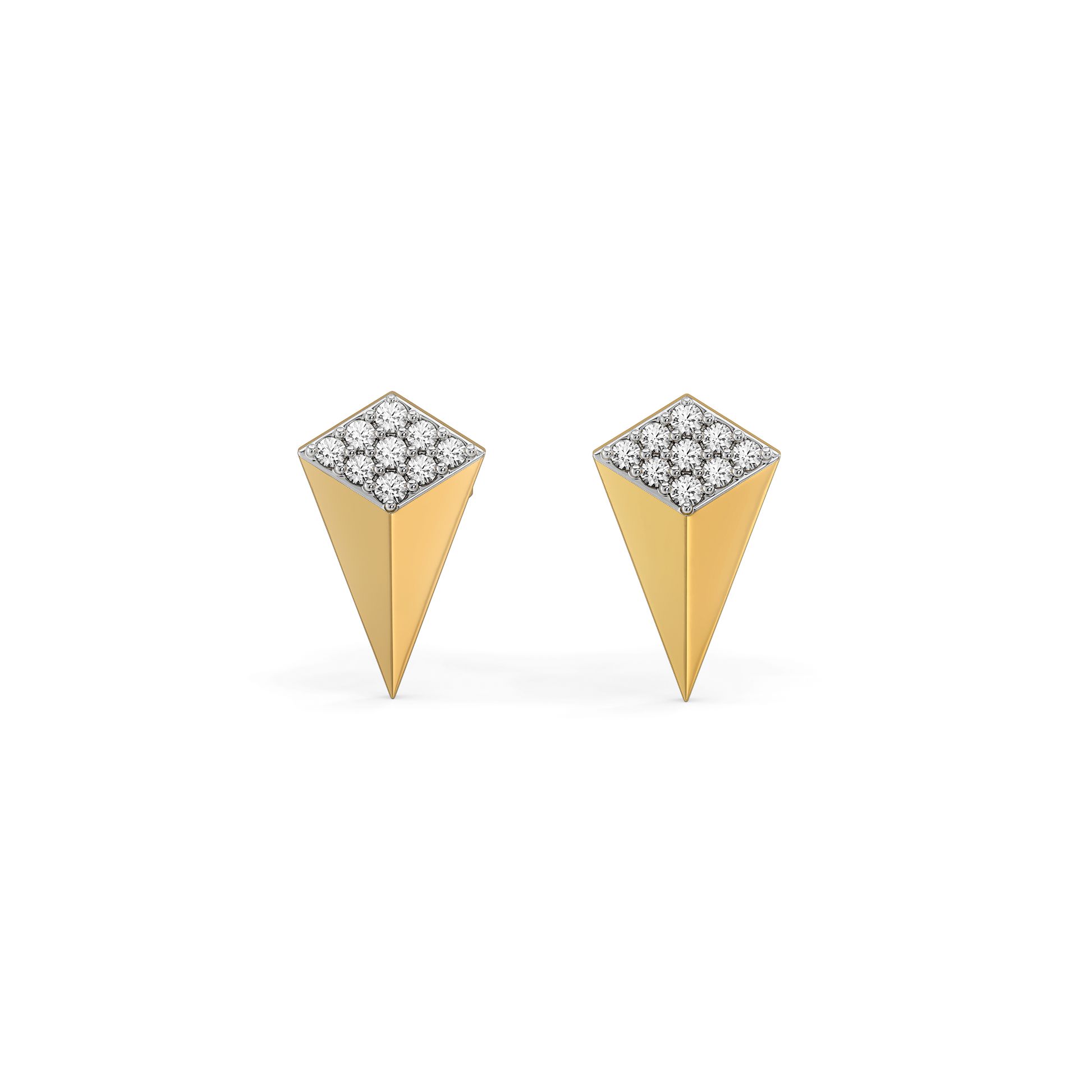 Sculpted Edge Studs - Lab Diamond Earrings