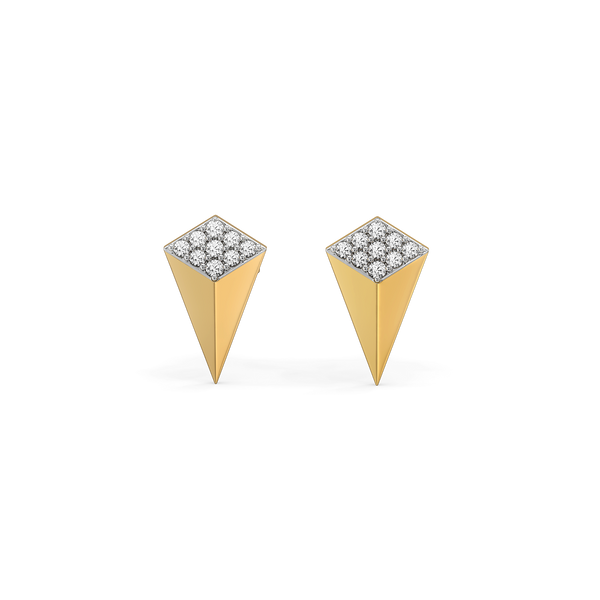 Sculpted Edge Studs Lab Grown Diamond Earrings - Lukson