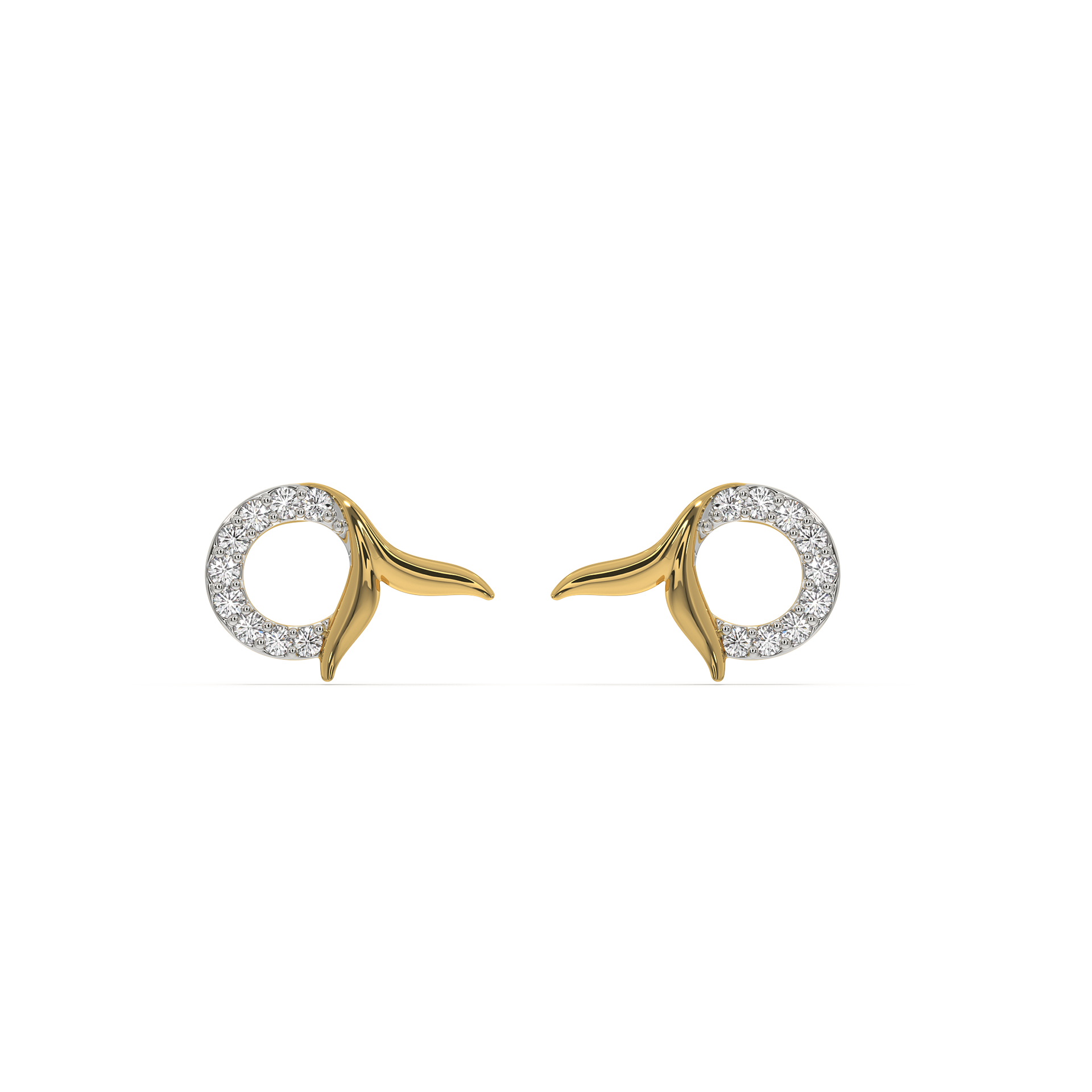 Serene Tail Stud - 18kt Gold Vermeil Lab Grown Diamond Earrings