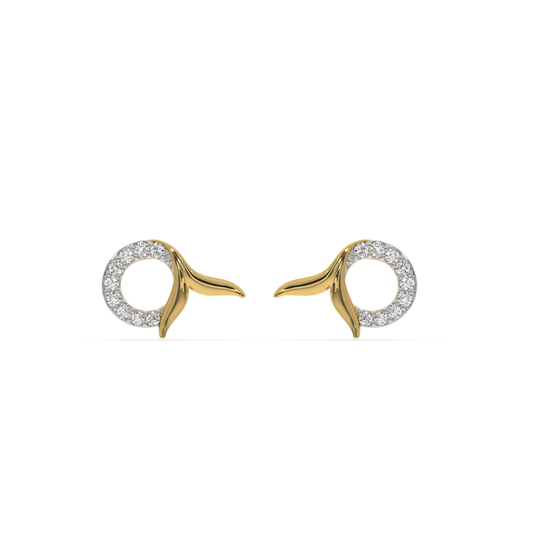 Serene Tail Lab Diamond Stud Earrings | Lukson