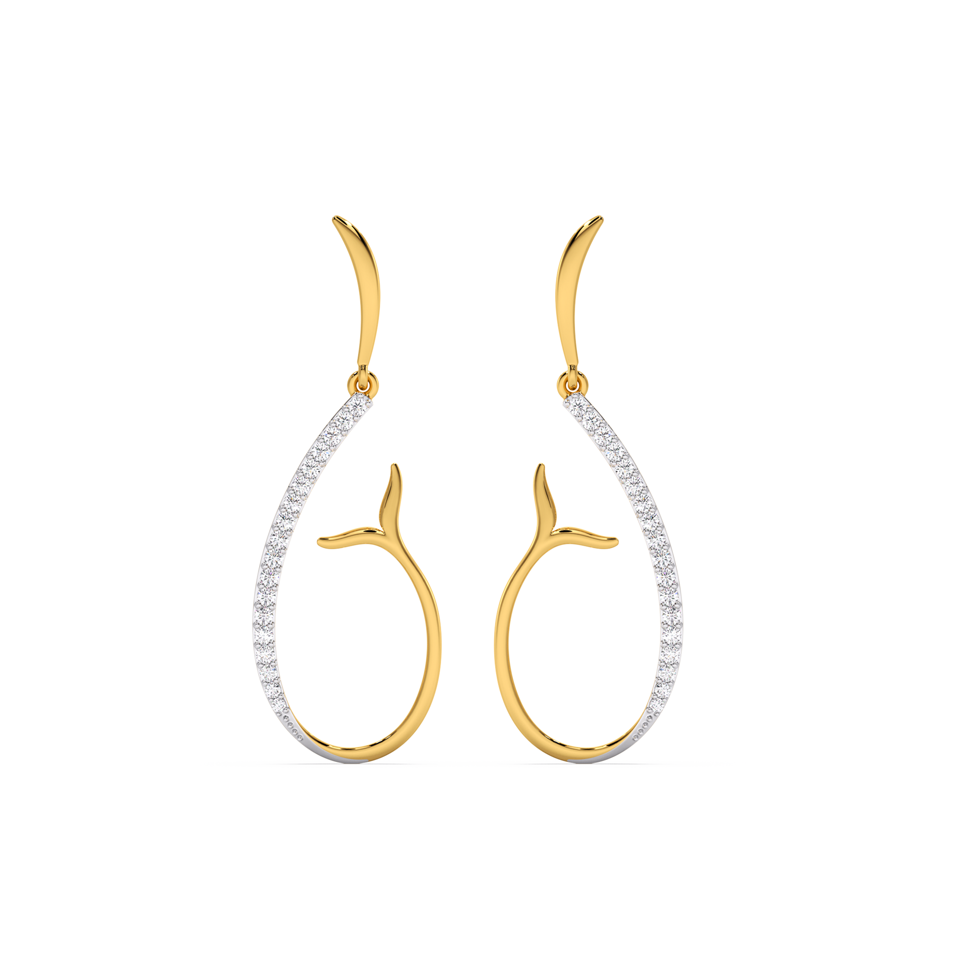 Sirens's Whisper Drop - 18kt Gold Vermeil Lab Grown Diamond Earrings