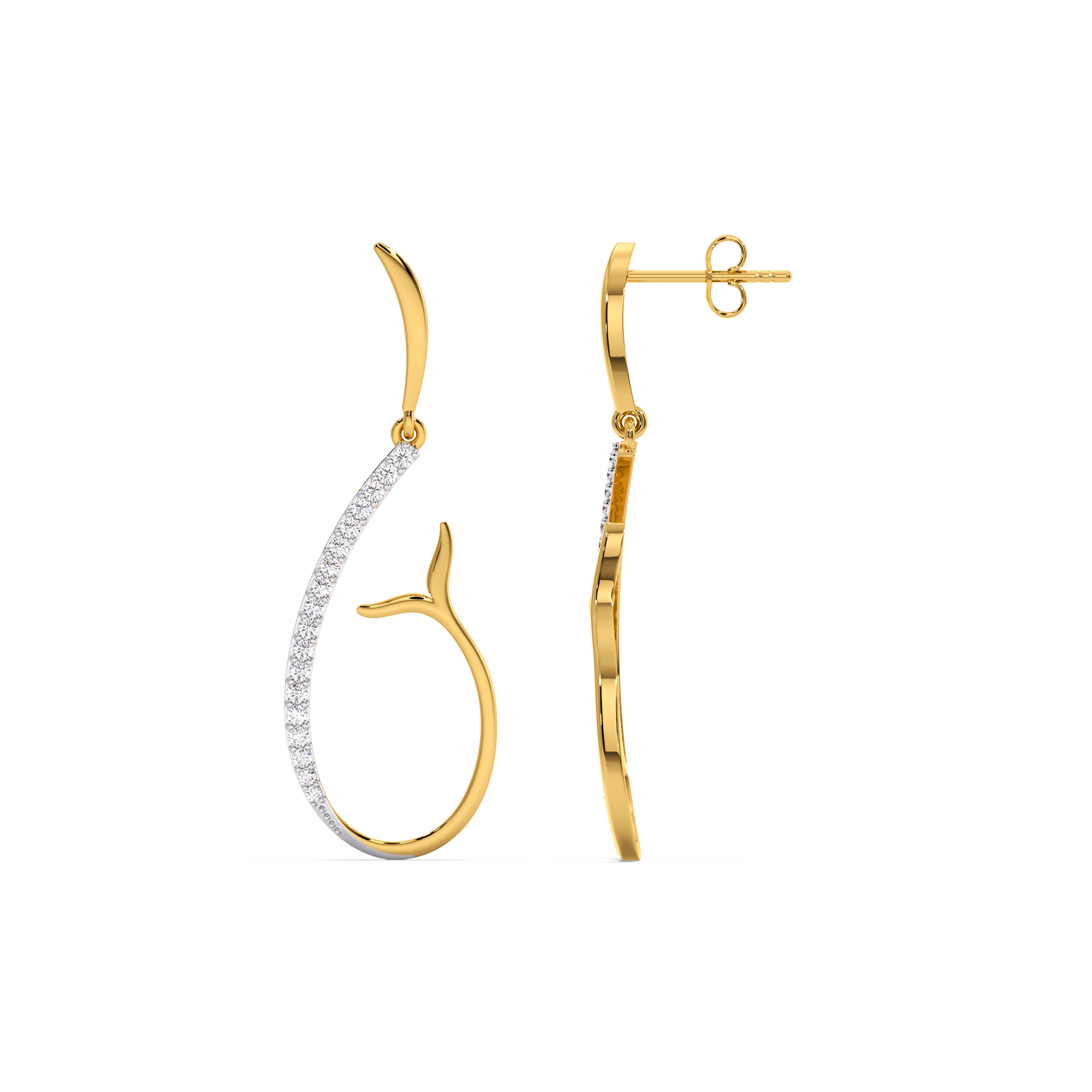 Sirens's Whisper Drop - 18kt Gold Vermeil Lab Grown Diamond Earrings