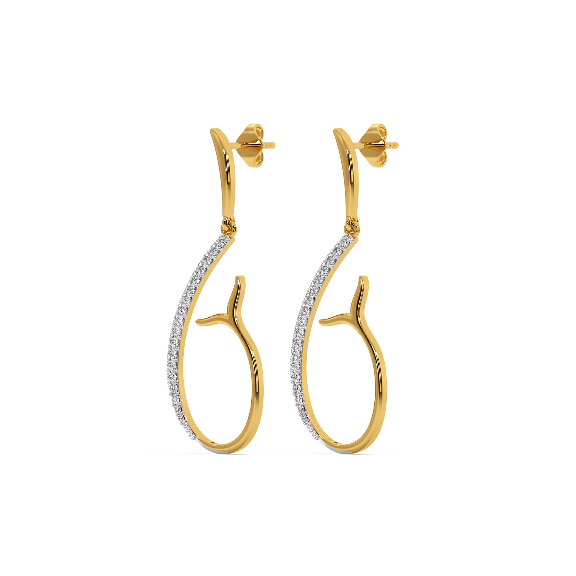 Sirens's Whisper Drop - 18kt Gold Vermeil Lab Grown Diamond Earrings