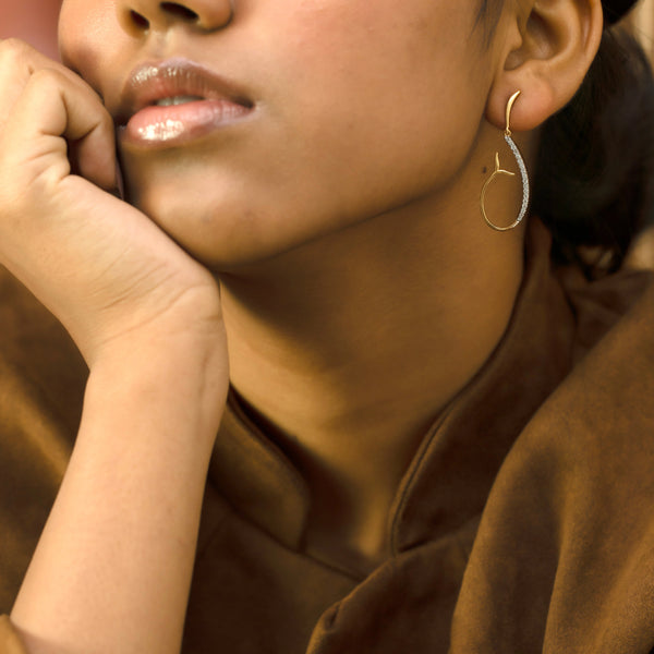 Stlyish Lab grown diamond drop earrings - Lukson