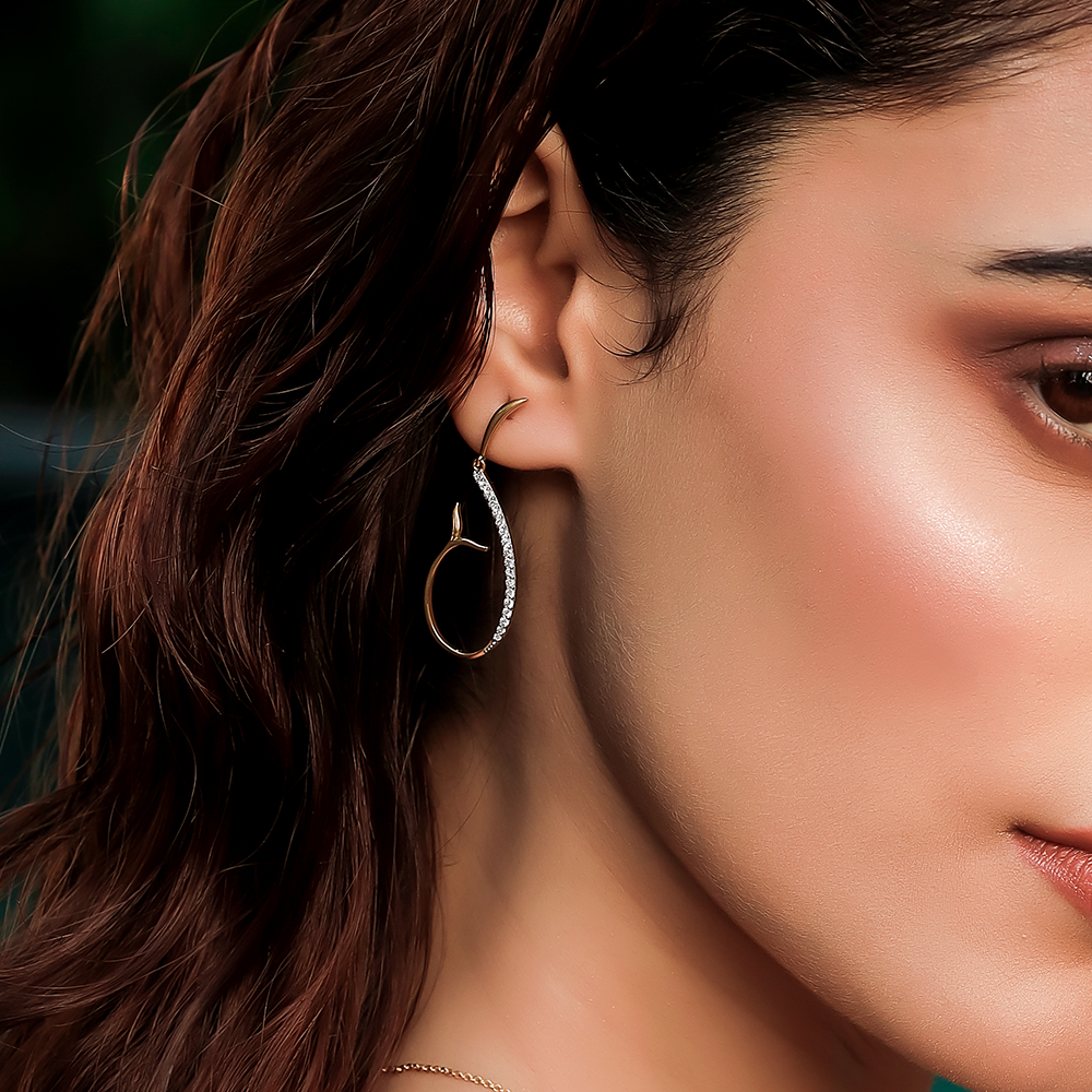 Sirens's Whisper Drop - 18kt Gold Vermeil Lab Grown Diamond Earrings