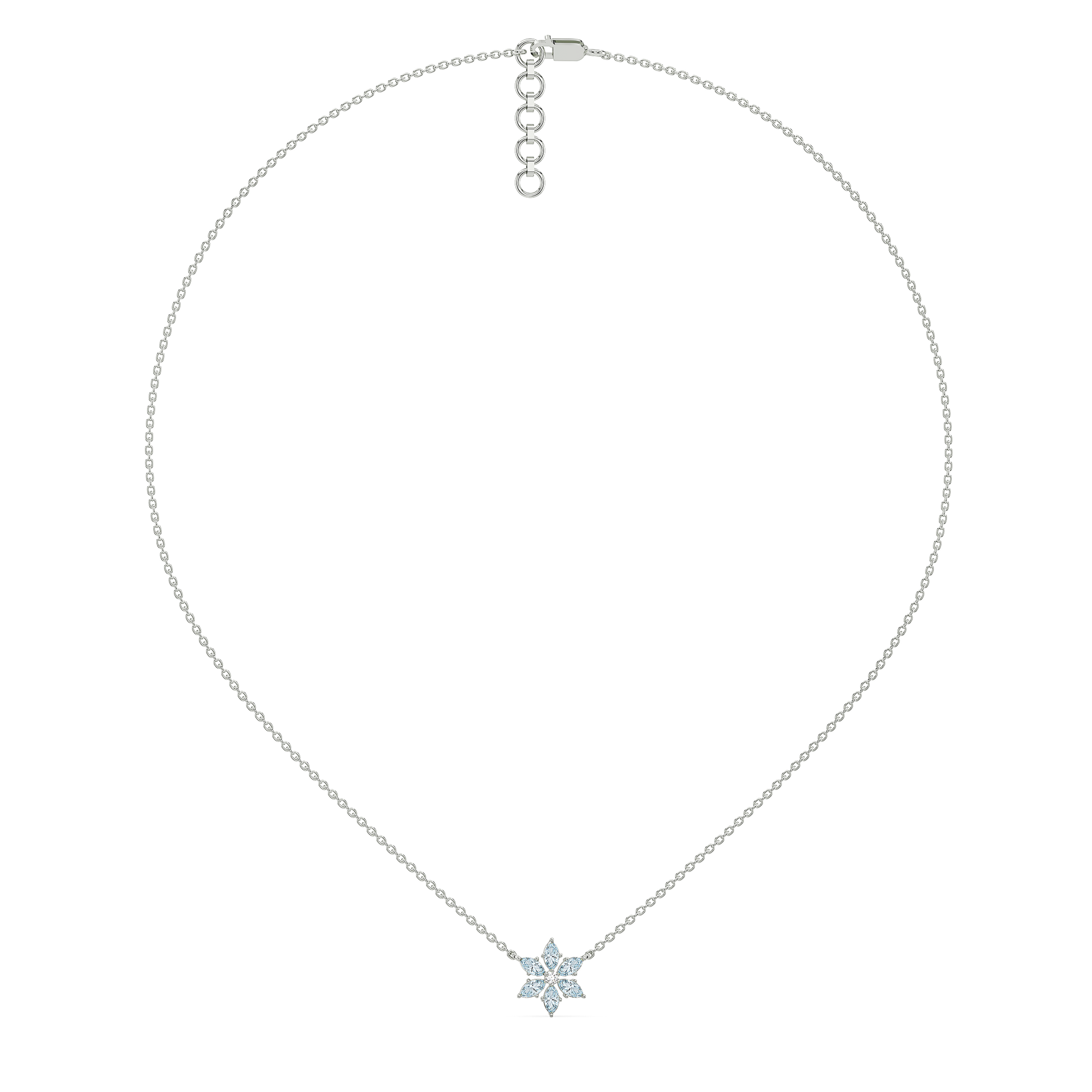 Snowflake Pendant - 925 Sterling Silver Lab Grown Diamond Necklace