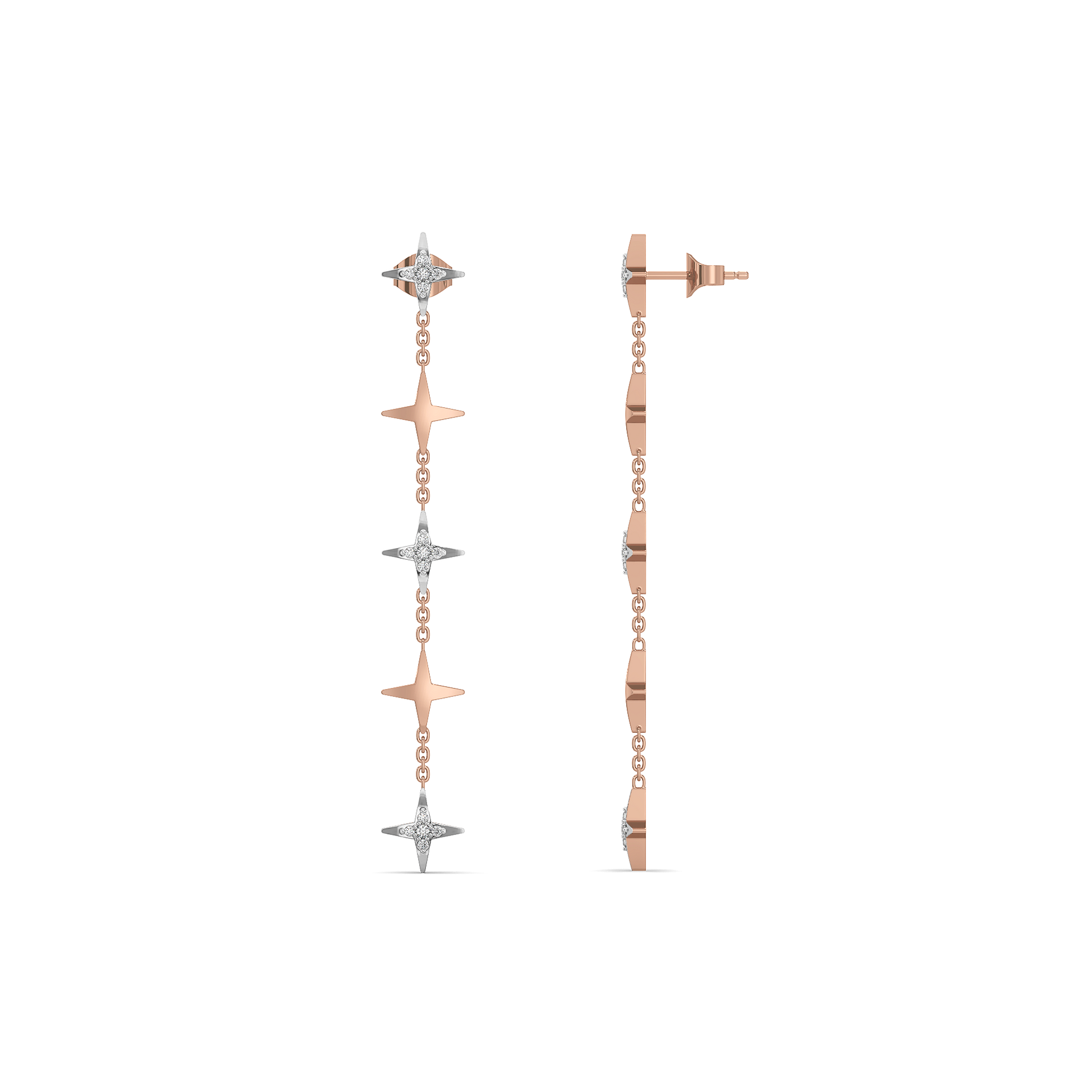 Starlight Shoulder Duster - 18kt Rose Gold Vermeil Lab Grown Diamond Earrings