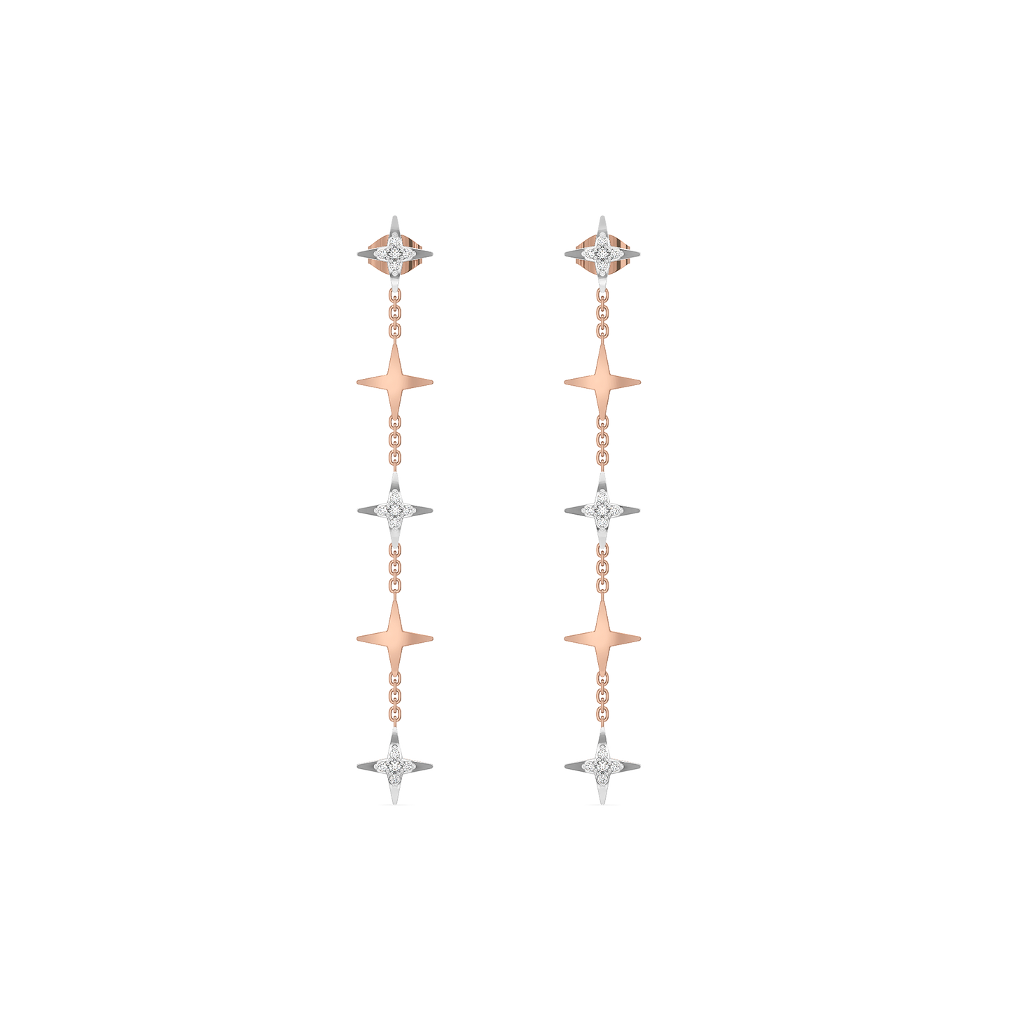 Starlight Shoulder Duster - 18kt Rose Gold Vermeil Lab Grown Diamond Earrings