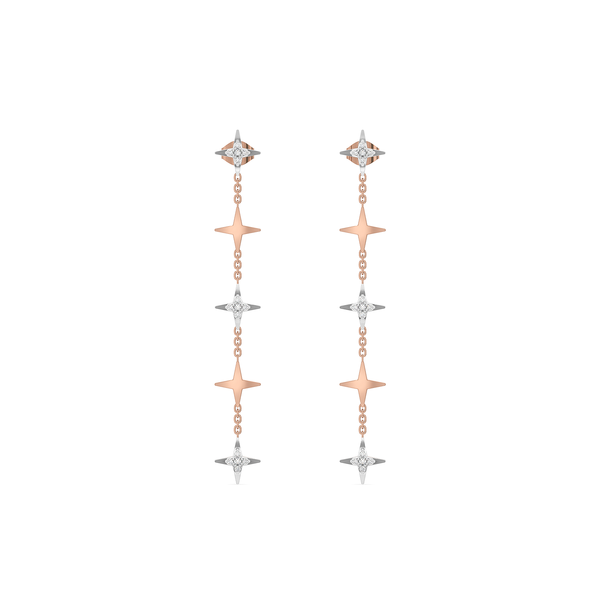 Starlight Shoulder Duster - 18kt Rose Gold Vermeil Lab Grown Diamond Earrings