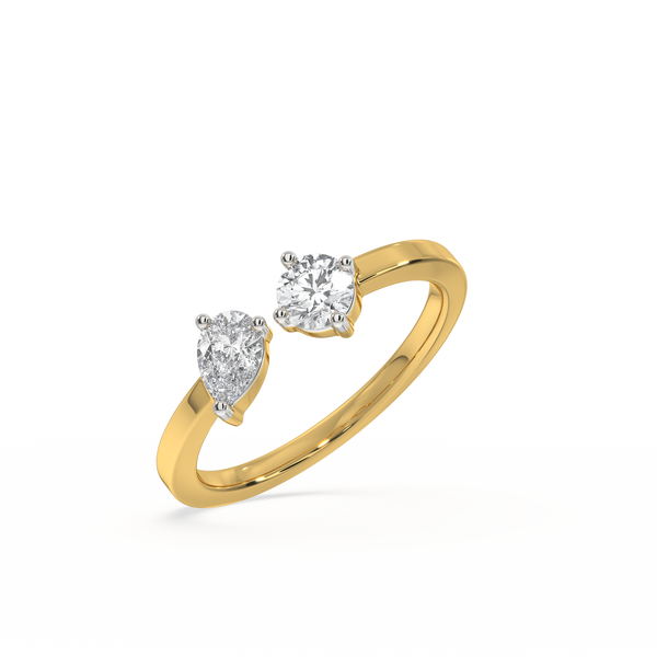 Toi et Moi Ring 18kt Gold Vermeil Lab Grown Diamond - Lukson