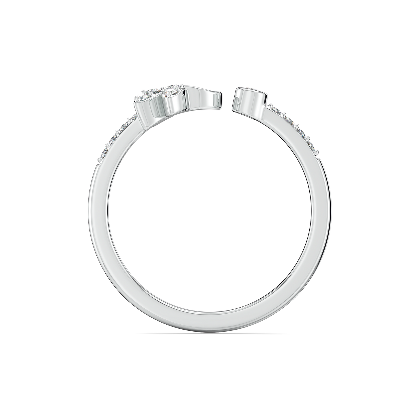 Turquiose Butterfly Open Top Ring-925 Sterling Silver Lab Grown Diamond Ring