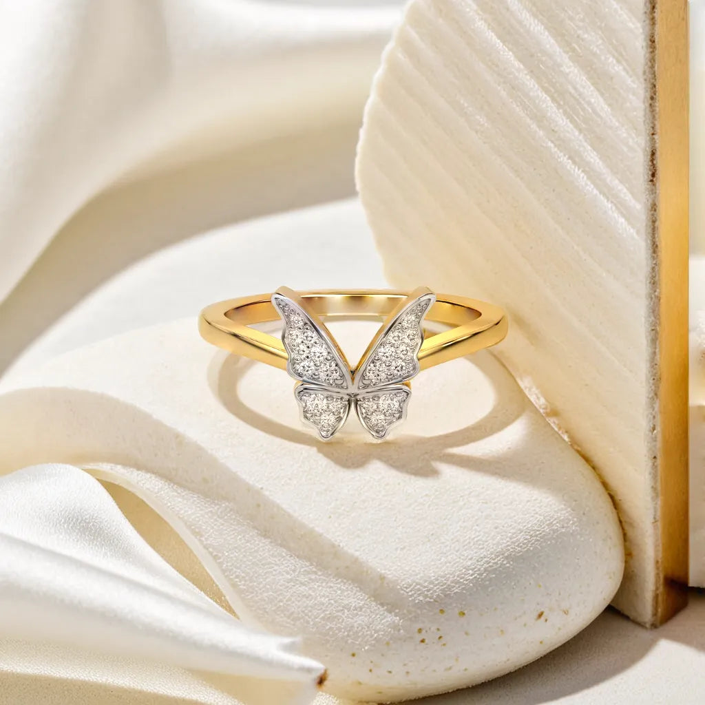 Winged Whimsy Fashion Ring-18kt Gold Vermeil Lab Grown Diamond Ring