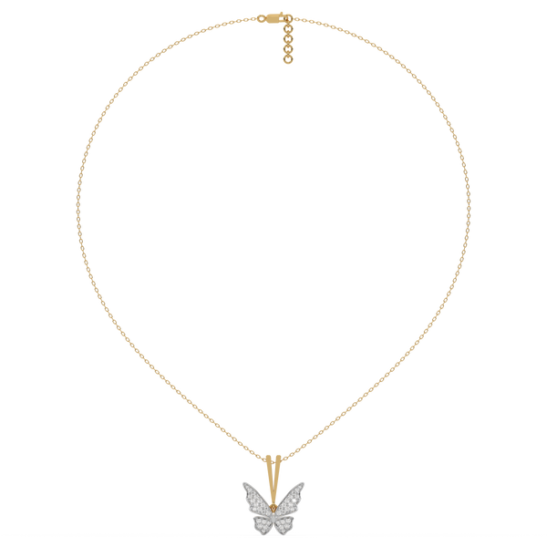 Winged Whimsy - 18kt Gold Vermeil Lab Grown Diamond Pendant Necklace - Lukson
