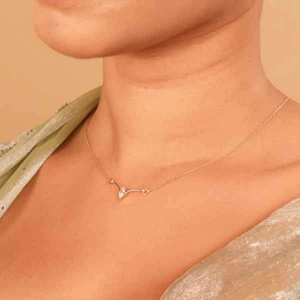 Lukson Marquise Pure Gold Lab Grown Diamond Necklet Necklace