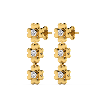 Golden Glow Petal Drops - Lab Grown Diamond Earrings