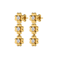 Golden Glow Petal - Lab Diamond Drop Earrings