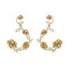 Floral Symphony 18k Gold Lab Grown Diamond Drop Earrings - Lukson