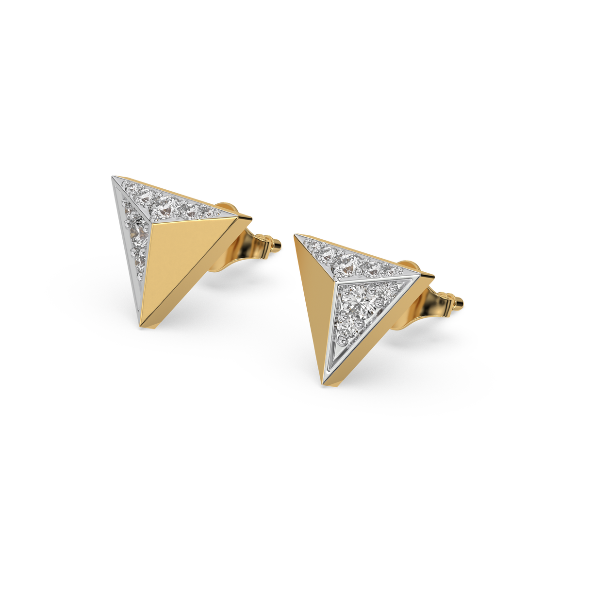 Prism Point Studs - 18kt Gold Vermeil Lab Grown Diamond Earrings