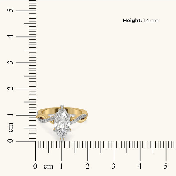 Intertwined Destiny Pure Gold Lab Diamond Engagement Ring