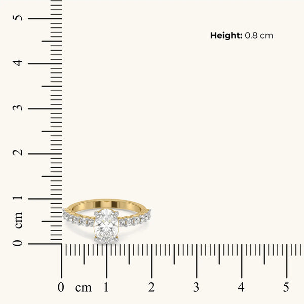 Endless Row Pure Gold Lab Diamond Oval Solitaire Ring